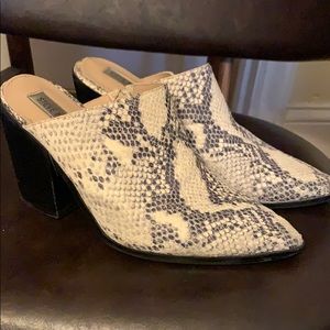 Steve Madden snakeskin mules